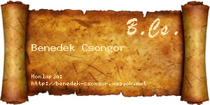 Benedek Csongor névjegykártya